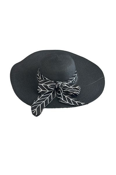MUK's Beauty Tools Women's Straw Hat Beach Hat with Tulle Bow Detail