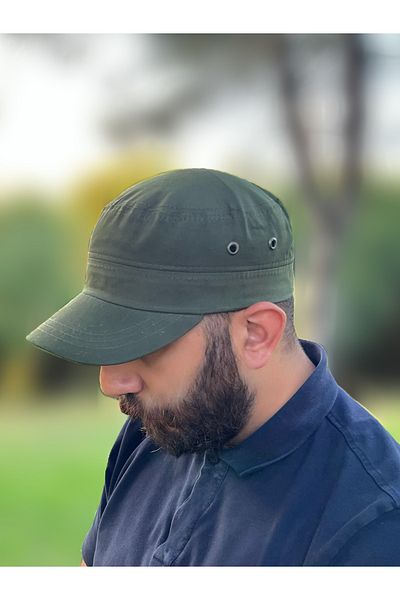 ZERAMİNE Khaki Men Castro Hat Fidel Castro Hat Cap