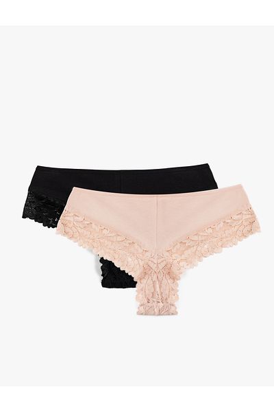 Koton New Season Cotton Lace Detailed 2-Piece Women's Brazilian Panties