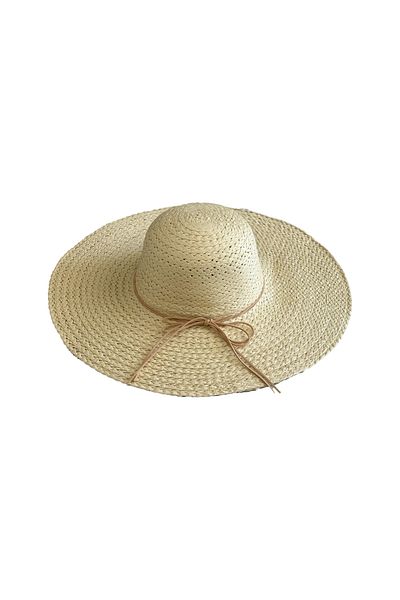 MUK's Beauty Tools Women's Straw Hat with Rope Bow Detail Uv Protection Beach Hat