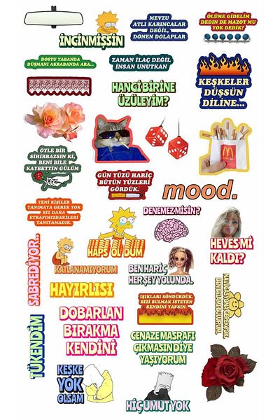 MS Major Selection Truck Back Mood Laptop Notebook Phone Case Sticker Pack