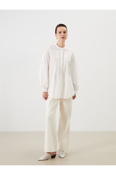 LC Waikiki New Season Judge Collar Pleated Women's Shirt Tunic - S5O843Z8