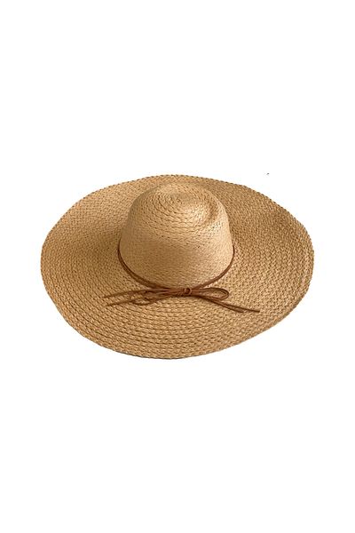 MUK's Beauty Tools Women's Straw Hat with Rope Bow Detail Uv Protection Beach Hat