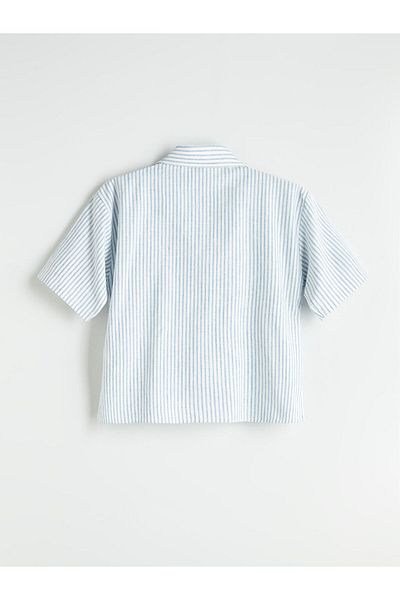 LC Waikiki Lcw Striped Linen Blend Women's Shirt Fast Fashion