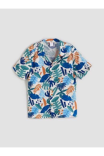 LC Waikiki Gray Regular Fit Printed Boy's Shirt