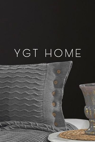 YGT Home Winter Knitwear Braided 50X70 Pillow Case Anthracite