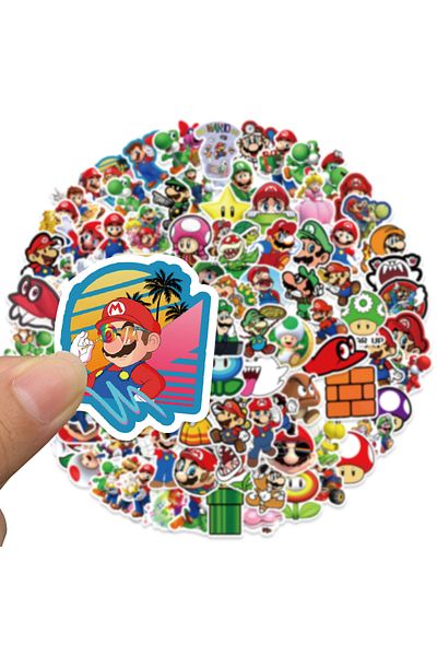 MS Major Selection Super Mario Notebook Water Bottle Laptop Notebook Tablet Phone Case Sticker Set