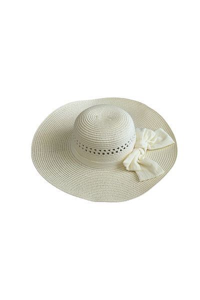 MUK's Beauty Tools Women's Straw Hat Beach Hat Uv Protection with Bow Detail