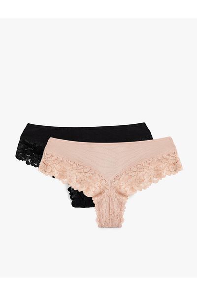 Koton New Season Cotton Lace Detailed 2-Piece Women's Brazilian Panties