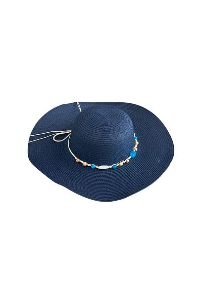 MUK's Beauty Tools Natural Stone Detailed Women's Straw Hat Beach Hat