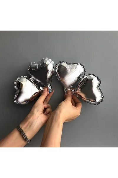 Öz-bal 5 Inch Silver Mini Heart Foil Balloon |   Party & Decoration |   1 Piece