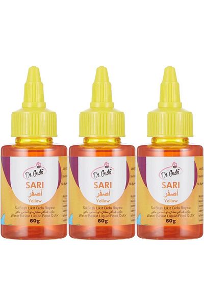 Dr. Gusto Water Based Liquid Food Coloring Yellow 60 Gr Set of 3