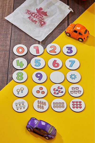 TOTTERİQ 20 Piece Wooden Memory Game – Figures Themed Educational Matching Game