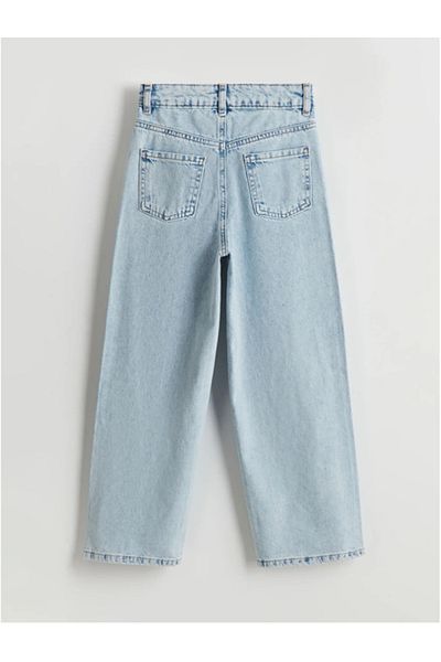 LC Waikiki Lcw Kids Blue Girls' Jeans Pants with Adjustable Elastic Waist