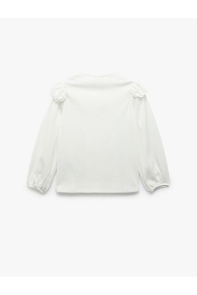 Koton New Season Brode Detailed Long Sleeve Buttoned Crew Neck Blouse