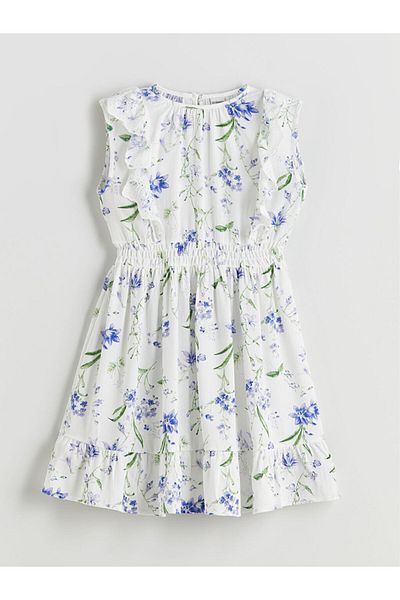 LC Waikiki New Season Crew Neck Floral Girl's Dress - S5Gb96Z4