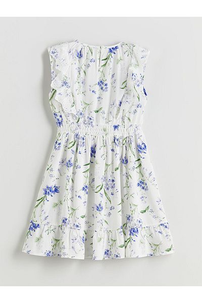 LC Waikiki New Season Crew Neck Floral Girl's Dress - S5Gb96Z4