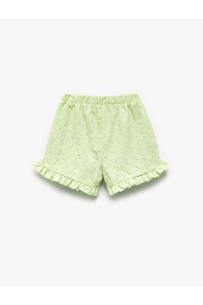 Koton New Season Ruffle Detailed Scalloped Cotton Shorts