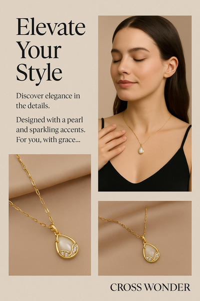 Crosswonder Zarif Lale Kolye – Suya Dayanıklı Titanyum Çelik Zincir, Kadın Kolye