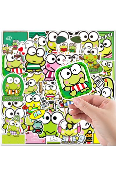 MS Major Selection Keroppi Notebook Water Bottle Laptop Notebook Tablet Phone Case Sticker Set