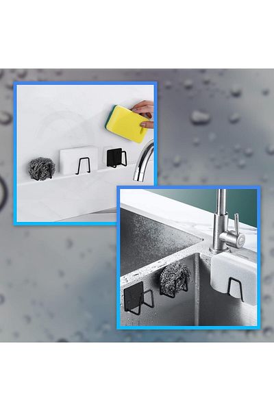 Sea Home Faucet Side Sponge Rack Sponge Hanger Sink Sponge Rack Bathroom Kitchen Organizer 6 Pieces M-Sng1