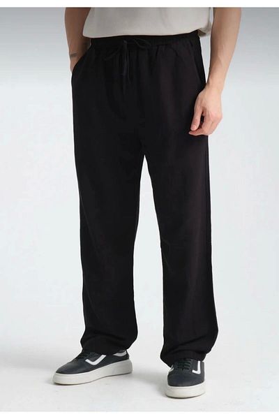 LC Waikiki Lc Waiki New Season Elastic Waist Wide Leg Baggy Men's Linen Summer Trousers