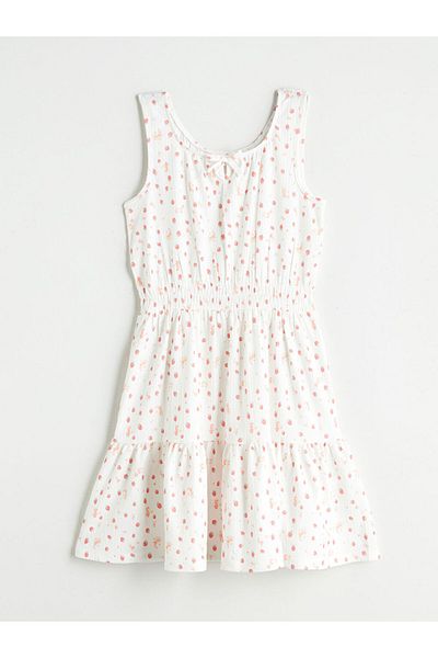 LC Waikiki White Crew Neck Girl's Dress