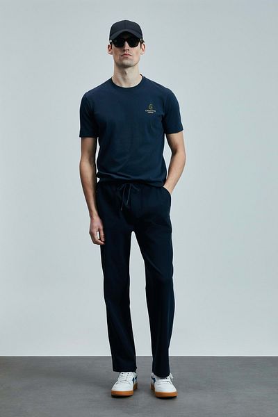 Lufian 111020263 Olıvıa Modern Graphic T- Shirt Men's T-Shirt Navy Blue