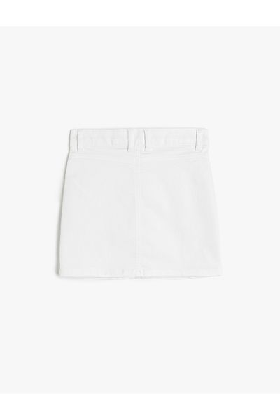 Koton New Season Basic Skirt with Button and Zipper Detail and Pockets