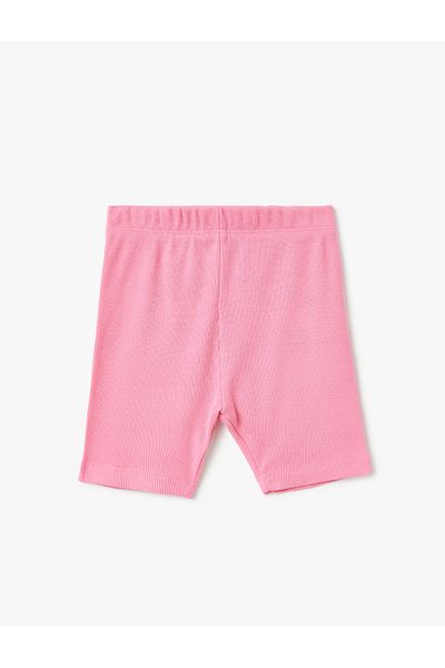 Koton New Season Cotton Rubber Detailed Ribbed Basic Short Leggings