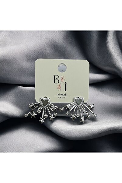 BiVivariShop Kalpli Yıldız Detaylı Küpe | Işıltılı ve Modern Tasarım