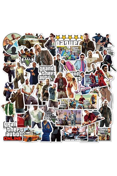 MS Major Selection GTA | Grand Theft Auto Notebook Water Bottle Laptop Notebook Tablet Sticker Set