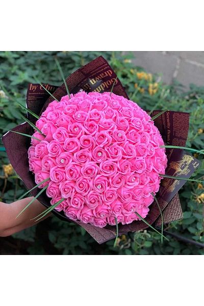 Infinity Enterprise Buchet de 103 de Flori de Sapun - Roz - Eleganta si Rafinament Durabil