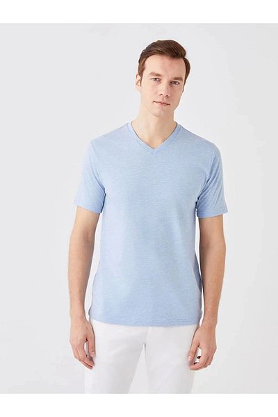 LC Waikiki Lc Waiki Basic V-Neck Short Sleeve Combed Cotton Men's T-Shirt