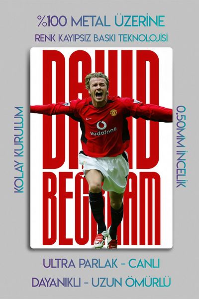 DekorHane Metal Print - David Beckham, Manu Decorative Athlete Painting