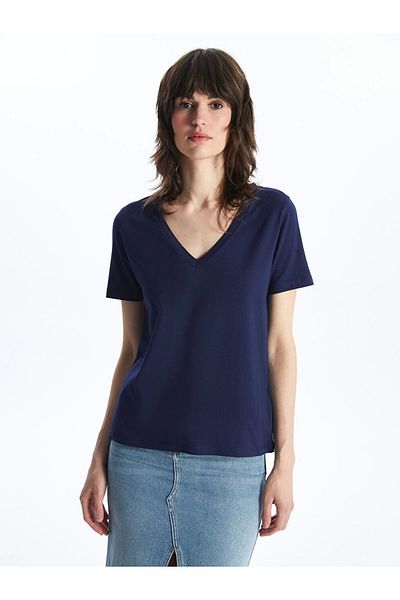 LC Waikiki Lc Waiki V-Neck Plain Short Sleeve Women's T-Shirt