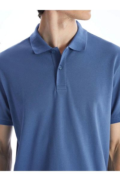 LC Waikiki Lc waiki classic green polo collar short sleeve pique men's t-shirt