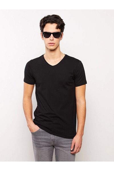 LC Waikiki Lc Waiki V-Neck Short Sleeve Combed Cotton Men's T-Shirt