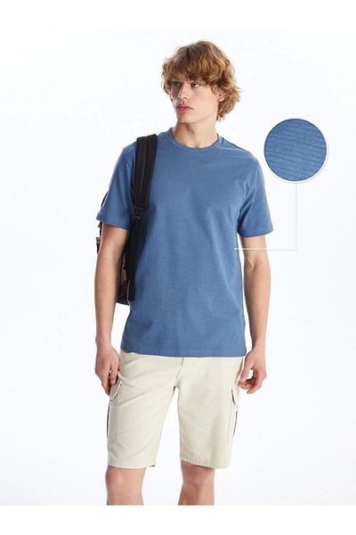 LC Waikiki Lc Waiki Crew Neck Short Sleeve Combed Cotton Men's Textured T-Shirt