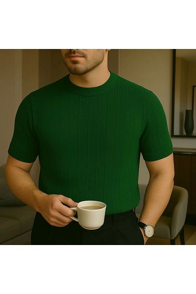 LC Waikiki Lc Waiki Crew Neck Stripe Detailed Bottom Elastic Summer Men's Knitwear T-Shirt