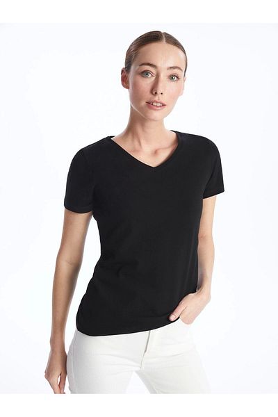 LC Waikiki Lc Waiki V-Neck Plain Short Sleeve Women's T-Shirt