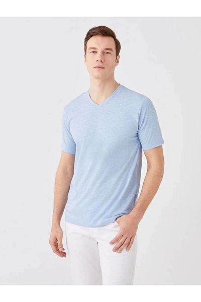 LC Waikiki Lc Waiki Basic V-Neck Short Sleeve Combed Cotton Men's T-Shirt