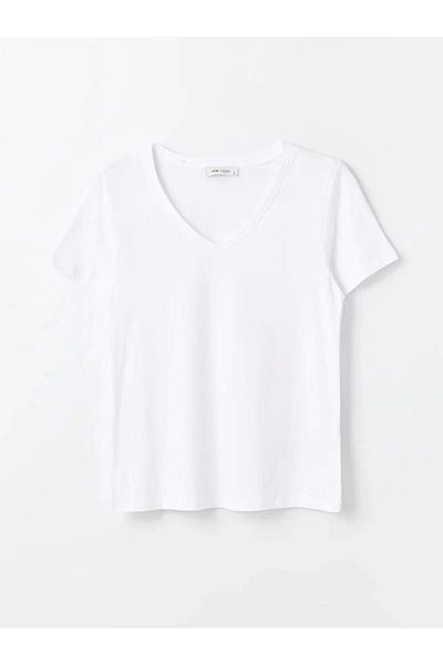 LC Waikiki Lc Waiki Vision V-Neck Plain Short Sleeve Women's T-Shirt