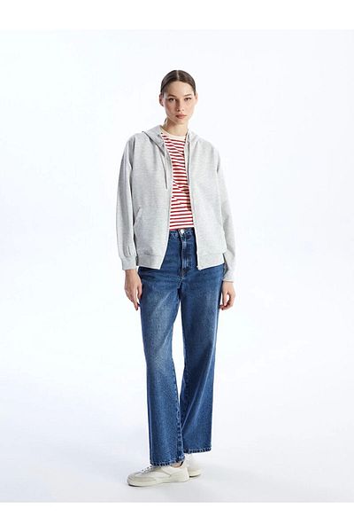 LC Waikiki Lc Waiki Hooded Oversize Women's Zippered Sweatshirt