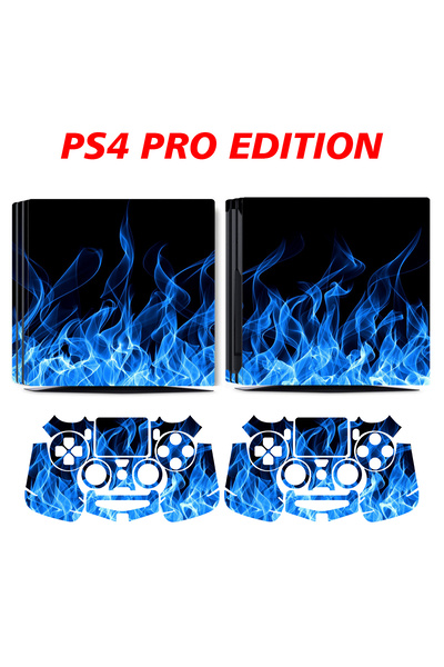 KT Decor Mavi Alevler Playstation 4 Full Sticker Kaplama Seti