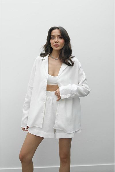 Havoş White Fabian Shirt Shorts Set