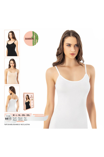 BENALİ Underwear Bamboo Fabric Thin & Thick Strap Undershirt