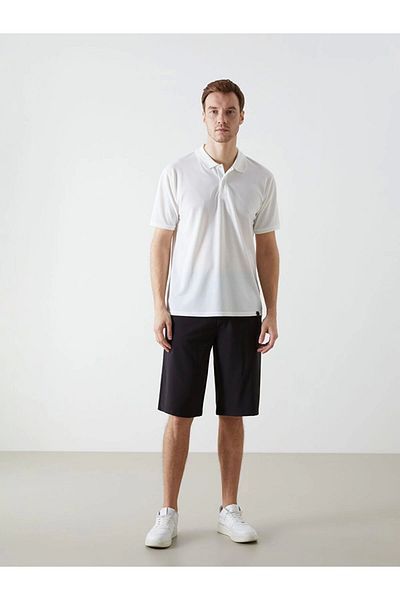 LC Waikiki Lc waiki eco ecru polo collar short sleeve men's t-shirt