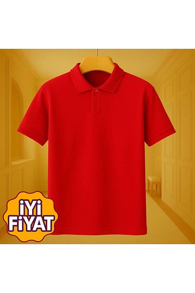 LC Waikiki Lc Waiki 100% Cotton Combed Fabric Preschool Polo Collar Solid Short Sleeve Cotton Women's T-Shirt T-Shirt