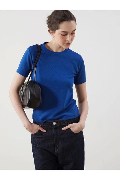 LC Waikiki Lc Waiki Classic Blue Crew Neck Women's T-Shirt